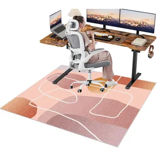 Schreibtischstuhl Unterlage Bodenschutzmatte Bürostuhl Matte Gaming Teppich 140 x 160 cm Mehrzweck-Stuhlteppich für zu Hause Büroteppich kratzfeste Stuhlunterlage für Harten Boden, Laminat, Fliesen