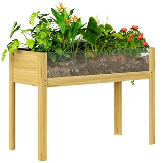 Outsunny Hochbeet 110 x 50 x 80 cm Naturholz