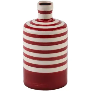 Sallys Deko-Keramikflasche (ohne Deckel) - Rot gestreift