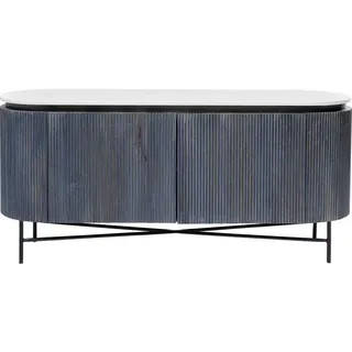 Kare-Design Sideboard , Anthrazit, Schwarz, Weiß , Holz, Metall, Stein, Holzwerkstoff , Mangoholz , massiv , 1 Fächer , 160x75x45 cm , Kleinmöbel, Kommoden, Sideboards