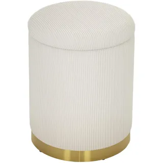 Homcom Sitzhocker mit Stauraum Polyester 36 x 44 x 36 cm Cremeweiß