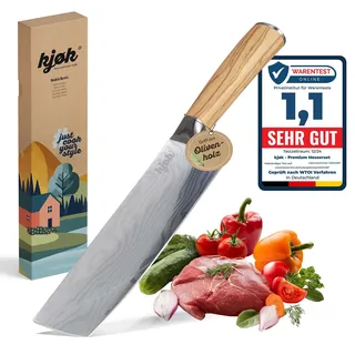 kjøk Nakiri Messer 17 cm Olivenholzgriff – Gemüsemesser extra scharf