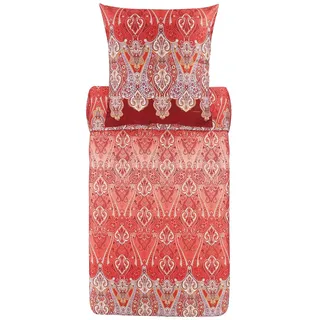 Bassetti RAGUSA Bettwäsche + 1 Kissenhülle aus 100% Baumwollsatin in der Farbe Bordeaux R1, Maße: 135x200 + 1 K 80x80 cm - 9325838