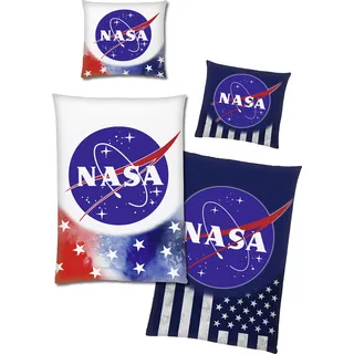 NASA Stars & Stripes Glow in The Dark Bettwäsche Linon / Renforcé - Bunt