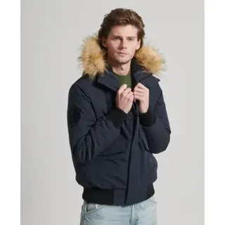 Superdry für Herren. M5011742A Everest navy gesteppte Bomberjacke mit Kapuze (S), Lässig, Polyester, Marine