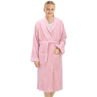 HOMELEVEL Frottee Bademantel für Kinder - Morgenmantel mit Taschen Kapuze Gürtel - Kinderbademantel für Jungen und Mädchen - 100% Baumwolle