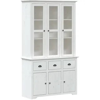 Highboard BODO Weiß 115,5x43x200,5 cm Massivholz Kiefer - Weiß