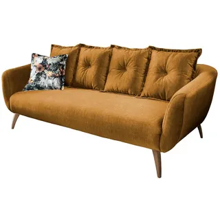 Livetastic 3-Sitzer-Sofa Baggio Gelb, Velours