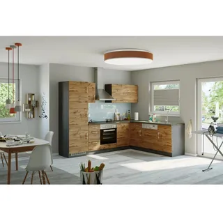 Held Winkelküche Sorrento L-Form 270 x 210 cm Eiche matt/grafit