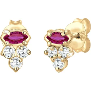 Elli Ohrstecker Silber 925 Rubin (synth.) pink-rot
