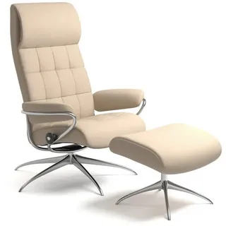 Stressless Relaxsesselset , Creme , Metall, Leder , Echtleder , Rindleder , 80x115x74 cm , Lederauswahl, Stoffauswahl, Relaxfunktion , Wohnzimmer, Sessel, Ledersessel
