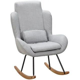 Wohnling Schaukelstuhl Mid.you Polyester 75 x 110 x 88,5 cm Grau mit Kissen