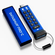 Bild von datAshur PRO+ Type C (128 GB, USB C), USB Stick, Blau
