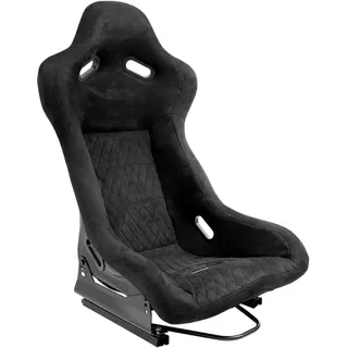 AUTO-STYLE Sportsitze 'LV' - Schwarz - Feste GFK Rückenlehne - inkl. Laufschienen