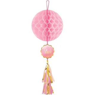 Amscan 292294 It's A Girl Baby Shower, Wabenzylinder-Dekoration, 74,9 cm, 1 Stück, Rosa, Einheitsgröße