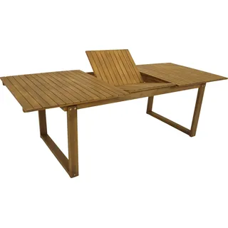 DEGAMO Gartentisch Ausziehtisch SANTIAGO 180/240x100cm, Akazie geölt, wetterfest - Braun