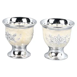 2 Stück Weinbecher im Vintage-Stil, silberfarben, Retro-Metallkelch, exquisiter Tee für Zuhause, Restaurant, Cafés, Bars