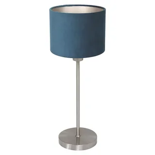 Tischlampe - blau stahl - NOOR - metall textil - nachttischlampe - E27 - 4417ST - Mexlite - Blau