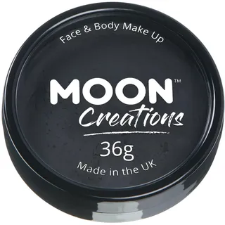 Moon Creations Pro Gesichts- und Körper-Make-up, professionelle Farbfarben-Kuchentöpfe für Gesichtsfarbe, Kostüme, Feste, Halloween für Kinder, Erwachsene (Schwarz, 36 g)