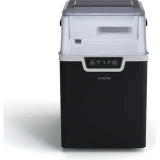 Klarstein Nugget-Eiswürfelmaschine für Zuhause, Camping & Gastro, 200W Mini-Eiswürfelmaschine Klein, 4 Min Schnellbetrieb, LED Display, Schnelle Eismaschine für Nugget Eis, Selbstreinigend, 12kg/24h - Schwarz