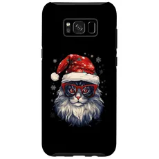 Hülle für Galaxy S8+ Weihnachtsmütze für Katzen, Nikolausmütze, Weihnachten