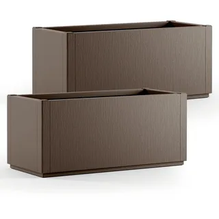 Blumentopf Ethica 2er-Set Braun Kunststoff 80x36x36cm