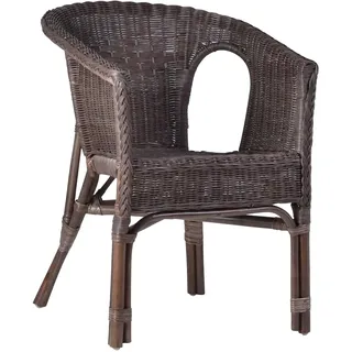 MiaMöbel Mina Rattanstuhl 57 x 75 x 57 cm braun
