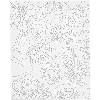 Creativ Company Malleinwand mit Druck, Blumen, D: 1,6 cm, Größe 24x30 cm, 360 g, 1 Stück