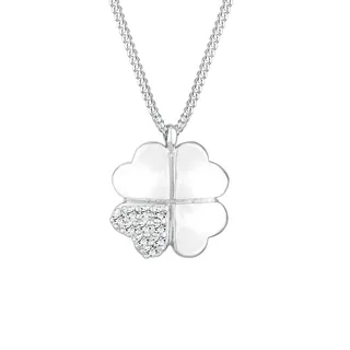 Elli Halskette Damen Kleeblatt Clover mit Kristalle in 925 Sterling Silber