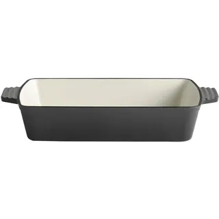 APS Auflaufform 5 STARS, Ofenform, Gusseisen, induktionsgeeignet, ofenfest, 33 x 24 cm, Höhe 6,5 cm, 3,5 Liter, Emailliertes und inkl. Deckelhalter,