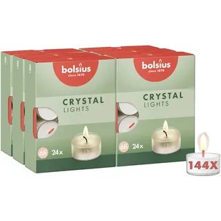 Bolsius Teelichter Clear Cup 24 St. transparent weiß