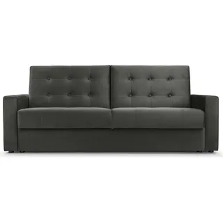 BETTSO Schlafsofa Sofa mit Bettkasten und Schlaffunktion Bettsofa Dauerschläfer Sofa Schlafcouch Couch Click Clack Wohnlandschaft MISTRAL Dunkelgrau - Schwarz