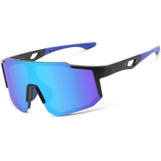 FEISEDY Sport Sonnenbrille Herren Fahrradbrille Damen Verspiegelt B0177 | Sportbrille für Radfahren Fahren Laufen, UV400 Schutz