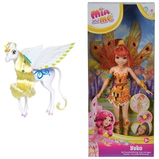 Simba 109480095 - Mia und Me Magisches Einhorn Onchao, mit Licht und Sound & 109480090 - Mia and Me Puppe Yuko mit Glasaugen, Elfe mit beweglichen Flügeln und Beinen