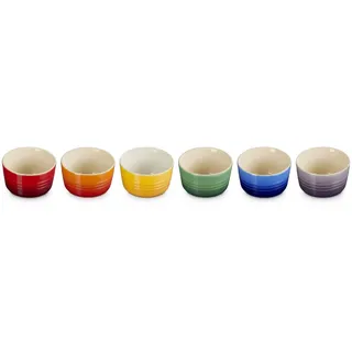 Le Creuset Steingut-Set Rainbow mit 6 Mini-Auflaufformen