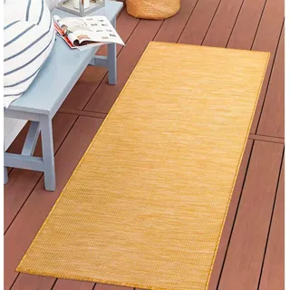 Carpet City Outdoorteppich »PALM 2778« rechteckig 5 mm Höhe Läufer, Wetterfest & UV-beständig, für Balkon, Terrasse, Küche, flach, gelb
