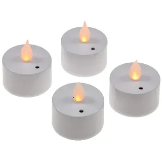 ChiliTec LED Teelichter Kerze 4er Set Luftzugsensor Batterie zum An- und Auspusten für Hochzeit Party Feier Tisch Deko