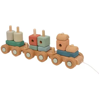 Nachziehwagen , Grün , Holz , Buche, Kork , massiv , 28x20x10 cm , Fsc, EN 71 , fördert Motorik und Kreativität , Babymöbel & Kindermöbel, Babyzimmer, Spielzeugkisten