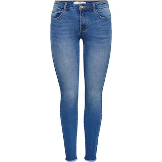 JDY JDY Damen Skinny Jeans Stretch JDYSONJA Ankle Denim Hose mit Fransen Größe: XS / 32L - Blau