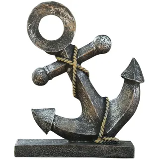 Nautische Anker Figur aus Kunstharz, 21,5 cm Hoch, Schwarz Gelb, Maritime Deko zum Hinstellen, Schiffsanker Modell Verzierung Statue Geschenk für Haus Bar