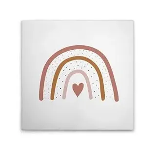 A.S. Création Leinwandbild Kinderzimmer Regenbogen Rosa - Wandbild in Weiss, Braun - 50 x 50 cm - DD132709
