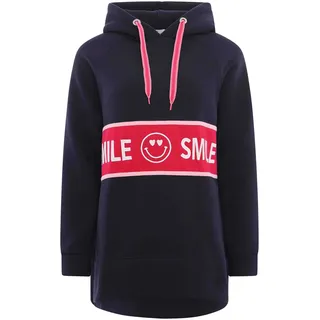 Zwillingsherz Sweatshirt, mit Kapuze, "Smile"-Print und Neonbändern Zwillingsherz navy, SM,