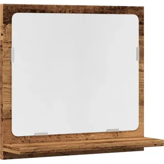 vidaXL Badspiegel mit Ablage Altholz-Optik 40x11x37 cm Holzwerkstoff - Braun