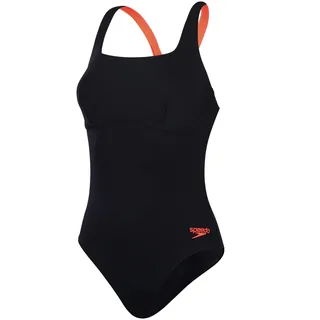 Speedo Flex Band mit integriertem Schwimm-BH Fitnessschwimmen Training für Damen, Schwarz/Sirenenrot, 44