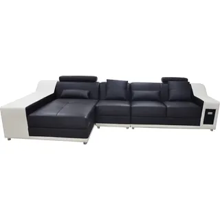 Ecke Leder Modern XXL Couch Wohnlandschaft Ledersofa Sofa mit USB,L-Form B2017B