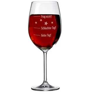 4youDesign Weinglas XXL Good Day Bad Day Frag nicht – Glas als Geschenkidee zu Weihnachten – 640 ml groß – Wichtelgeschenk für Kollegen, Männer und Frauen - Spülmaschinengeeignet