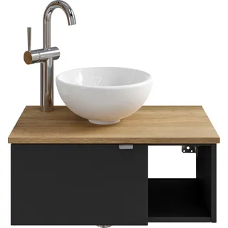 Saphir Waschtisch 61 x 39,8 x 35 cm Schwarz Matt