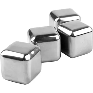 Metaltex Eiswürfel Edelstahl 4er Set – Kühlt ohne Verwässerung, wiederverwendbar