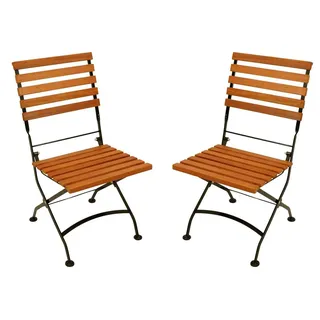 DEGAMO Klappstuhl HOFGARTEN 2 Stück 55 x 60 x 90 cm schwarz braun