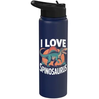 Ich liebe Spinosaurus Jurassic Dino Fan Stainless Steel Insulated Water Bottle